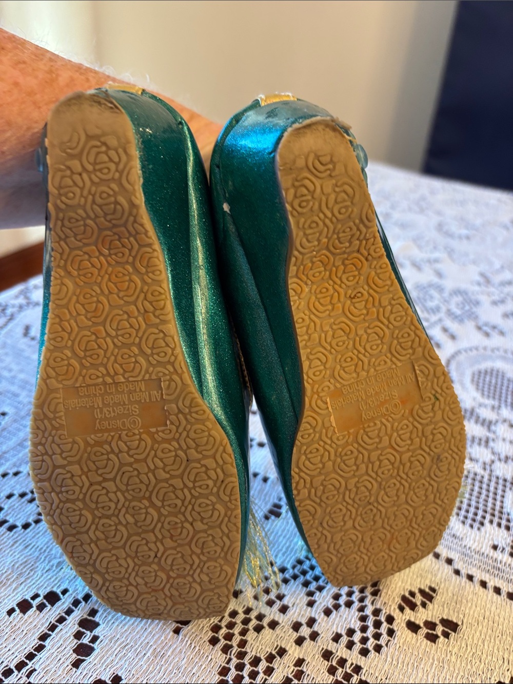 Disney Teal Glitter Jasmine Portrait Slip-On Flats - Picture 5 of 7